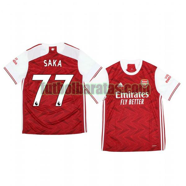 camiseta bukayo saka 77 camiseta arsenal 2020-2021 primera