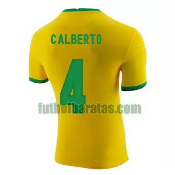 camiseta c.alberto 4 brasil 2020-2021 amarillo primera