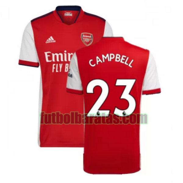 camiseta campbell 23 arsenal 2021 2022 rojo primera