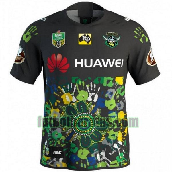 camiseta canberra raiders 2018 negro indigenous