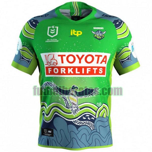 camiseta canberra raiders 2021 verde indigenous