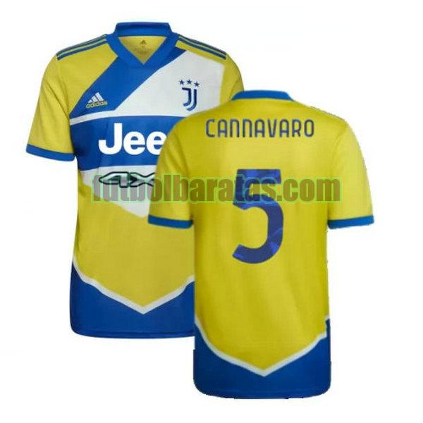 camiseta cannavaro 5 juventus 2021 2022 amarillo azul tercera