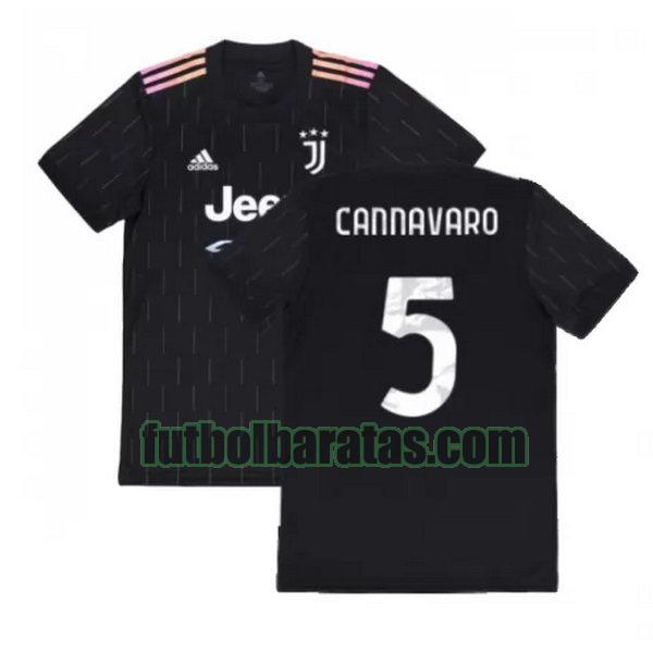 camiseta cannavaro 5 juventus 2021 2022 negro segunda