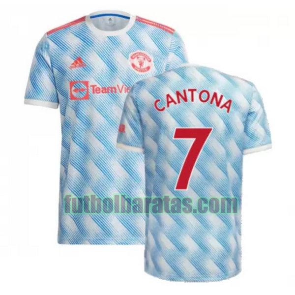 camiseta cantona 7 manchester united 2021 2022 azul segunda
