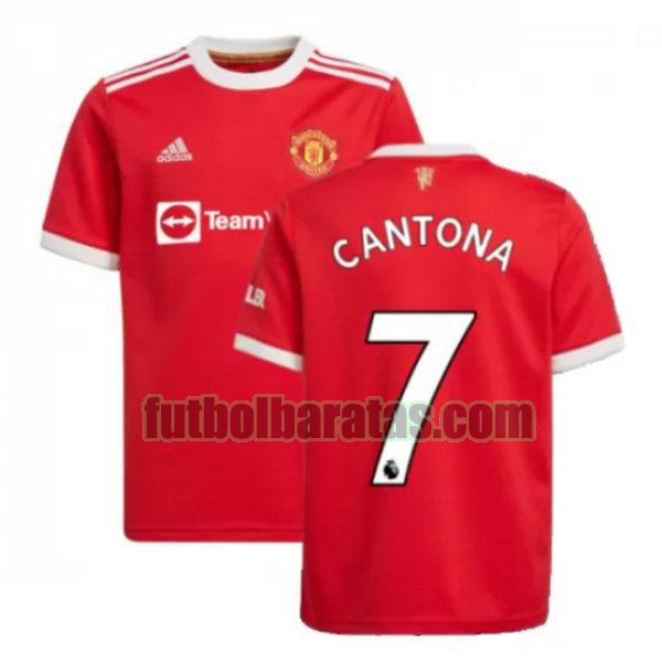 camiseta cantona 7 manchester united 2021 2022 rojo primera
