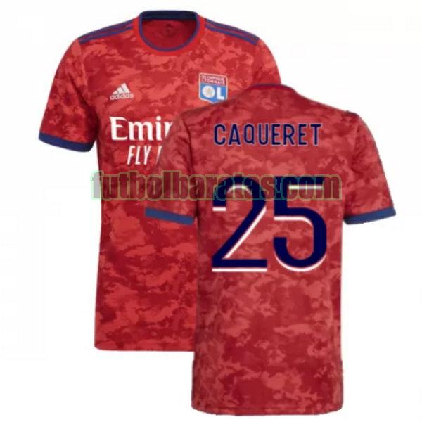 camiseta caqueret 25 lyon 2021 2022 rojo segunda