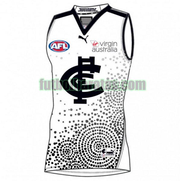 camiseta carlton blues 2020-2021 blanco indigenous guernsey