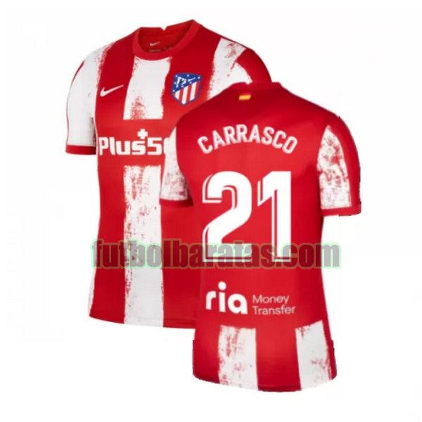 camiseta carrasco 21 atletico madrid 2021 2022 rojo blanco primera