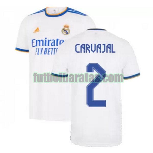 camiseta carvajal 2 real madrid 2021 2022 blanco primera