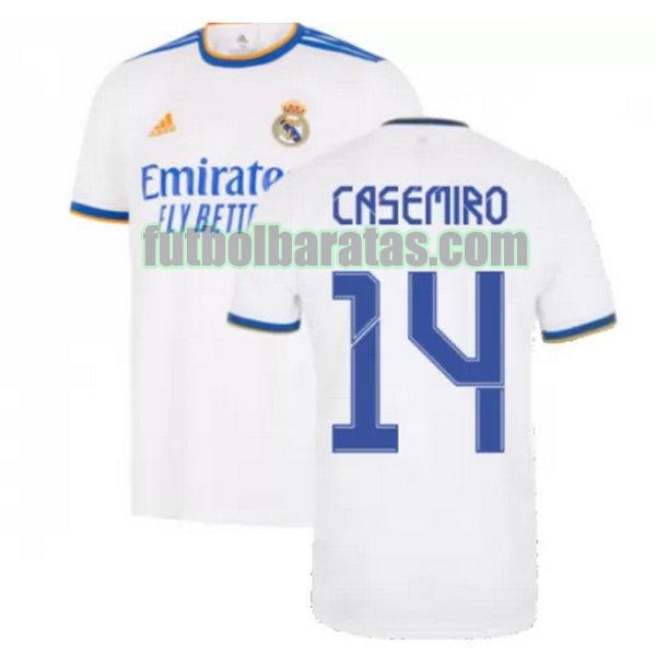 camiseta casemiro 14 real madrid 2021 2022 blanco primera