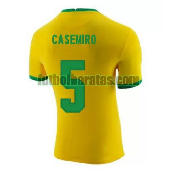 camiseta casemiro 5 brasil 2020-2021 amarillo primera