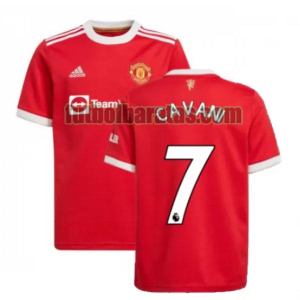 camiseta cavani 7 manchester united 2021 2022 rojo primera