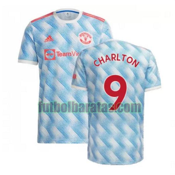 camiseta charlton 9 manchester united 2021 2022 azul segunda