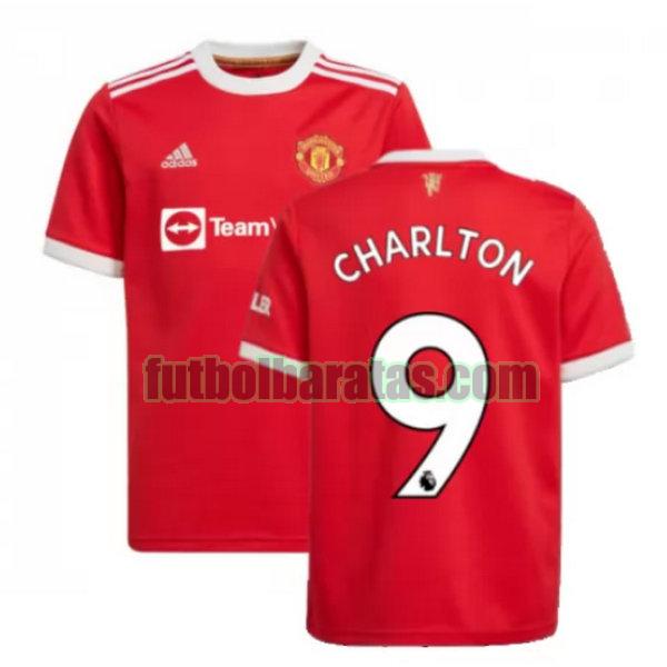 camiseta charlton 9 manchester united 2021 2022 rojo primera