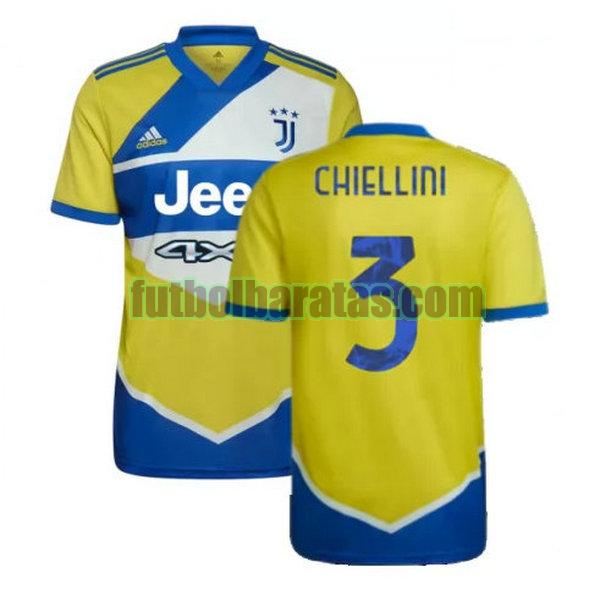 camiseta chiellini 3 juventus 2021 2022 amarillo azul tercera