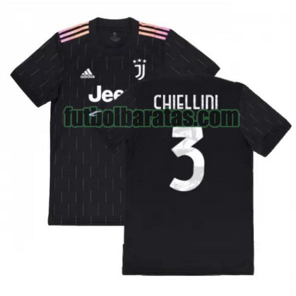 camiseta chiellini 3 juventus 2021 2022 negro segunda