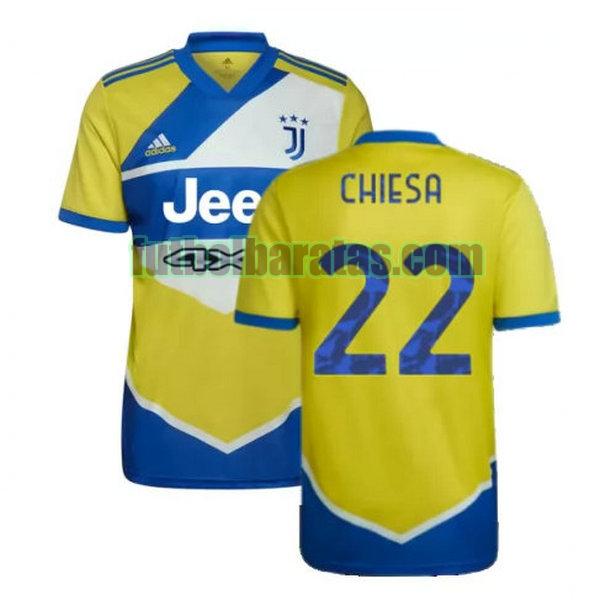 camiseta chiesa 22 juventus 2021 2022 amarillo azul tercera