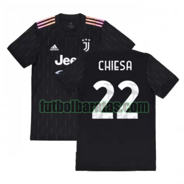 camiseta chiesa 22 juventus 2021 2022 negro segunda