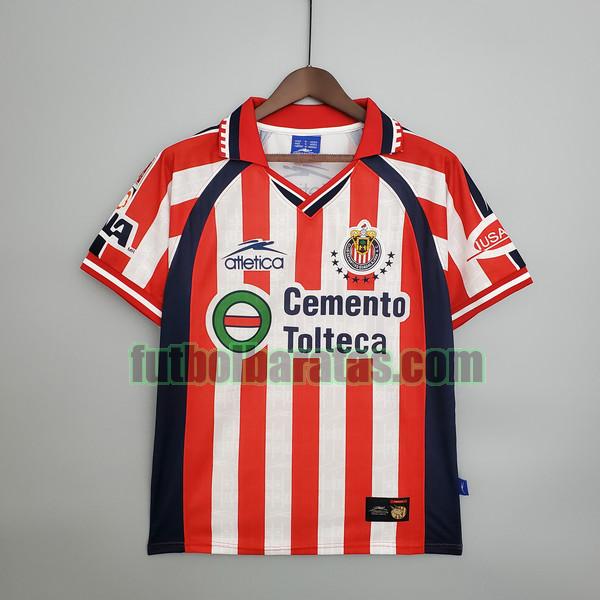 camiseta chivas usa 1999 2000 rojo blanco primera