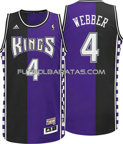 camiseta sacramento kings con chris webber Número 4 moda clasico