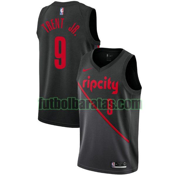 camiseta city edition 19-20 gary trent jr. 9 portland trail blazers negro hombro