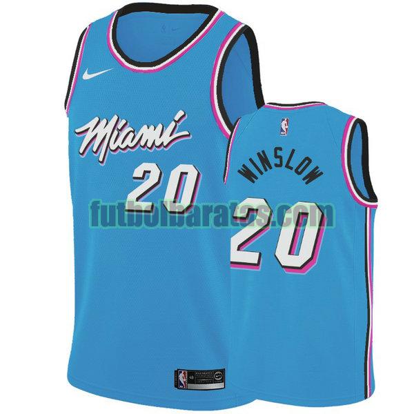 camiseta city edition 19-20 justise winslow 20 miami heat azul hombro