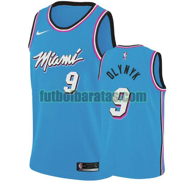 camiseta city edition 19-20 kelly olynyk 9 miami heat azul hombro