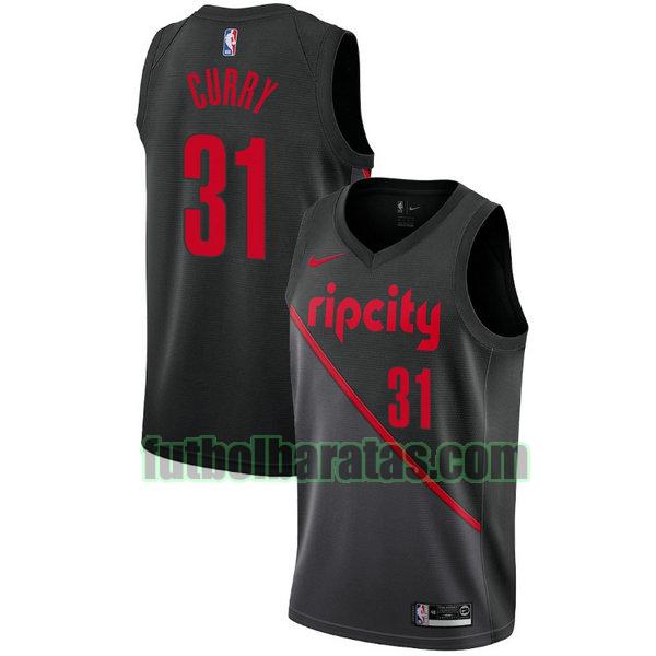 camiseta city edition 19-20 maglia seth curry 31 portland trail blazers negro hombro