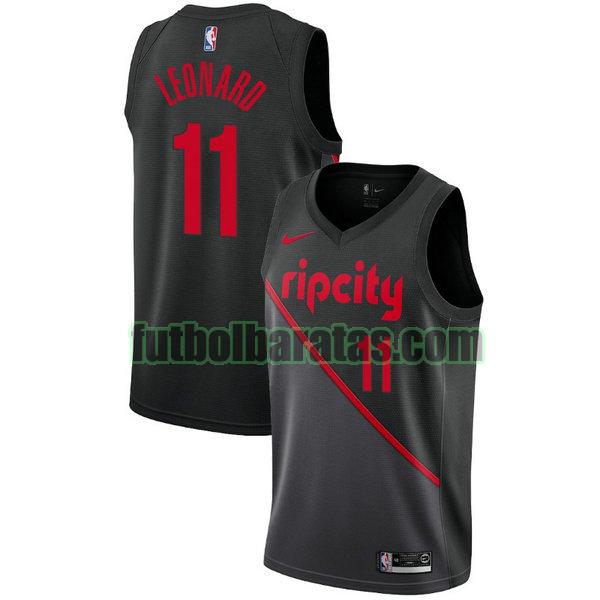 camiseta city edition 19-20 meyers leonard 11 portland trail blazers negro hombro