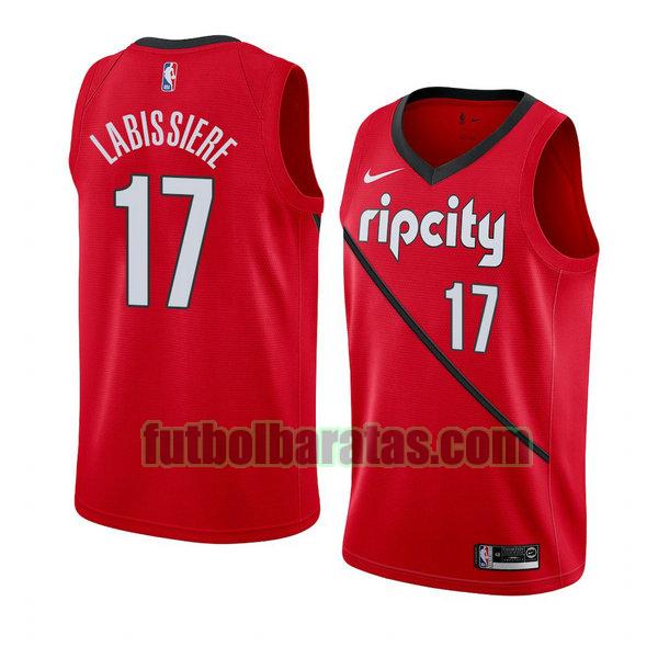 camiseta city edition 19-20 skal labissiere 17 portland trail blazers rojo hombro