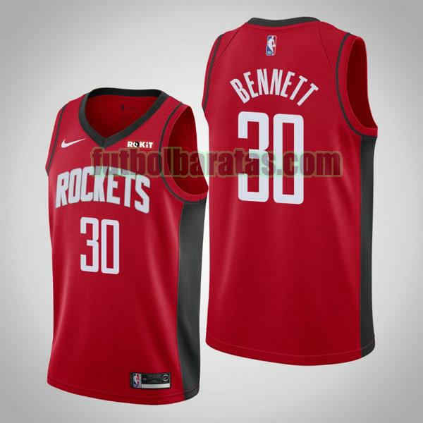 camiseta city edition 19 20 anthony bennett 30 houston rockets rojo hombro