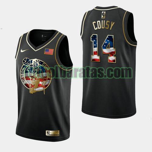 camiseta city edition 19 20 bob cousy 14 boston celtics negro hombre