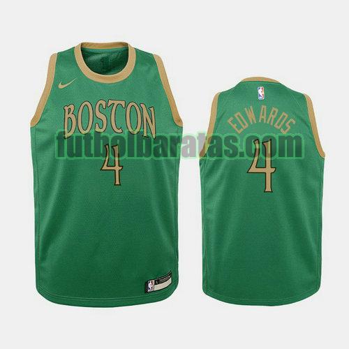 camiseta city edition 19 20 carsen edwards 4 boston celtics verde niño