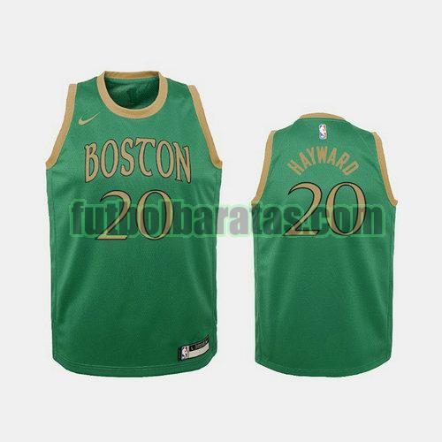 camiseta city edition 19 20 gordon hayward 20 boston celtics verde niño