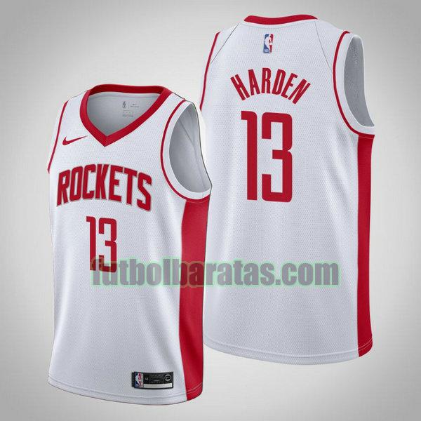 camiseta city edition 19 20 james harden 13 houston rockets blanco hombro