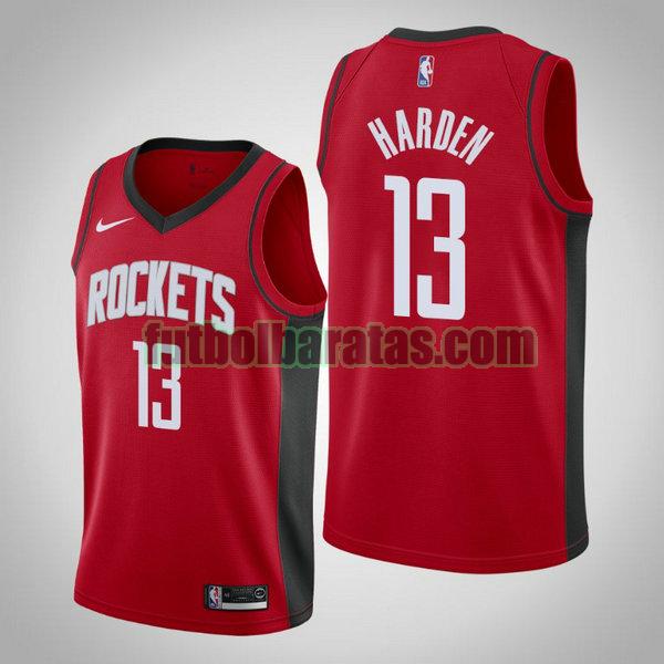 camiseta city edition 19 20 james harden 13 houston rockets rojo hombro