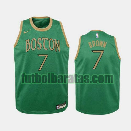 camiseta city edition 19 20 jaylen brown 7 boston celtics verde niño