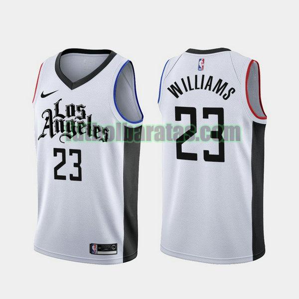 camiseta city edition 19 20 lou williams 23 los angeles clippers blanco hombro