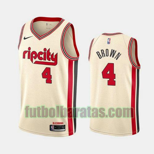 camiseta city edition 19 20 moses brown 4 portland trail blazers blanco hombre