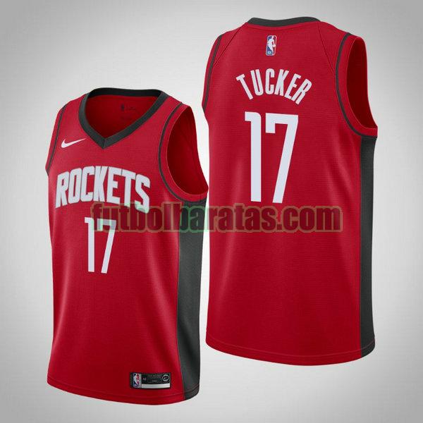 camiseta city edition 19 20 p.j. tucker 17 houston rockets rojo hombro