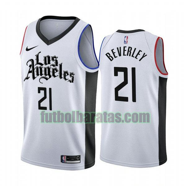 camiseta city edition 19 20 patrick beverley 21 los angeles clippers blanco hombro