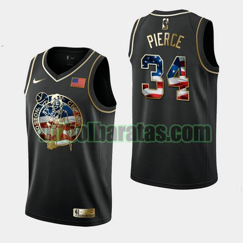 camiseta city edition 19 20 paul pierce 34 boston celtics negro hombre