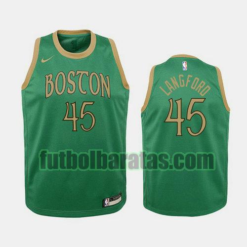 camiseta city edition 19 20 romeo langford 45 boston celtics verde niño