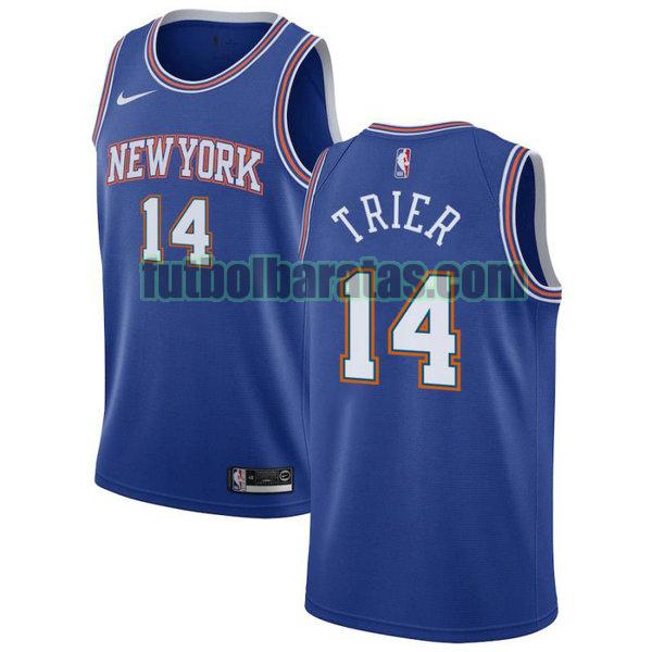 camiseta city edition 2020 allonzo trier 14 new york knicks azul hombro