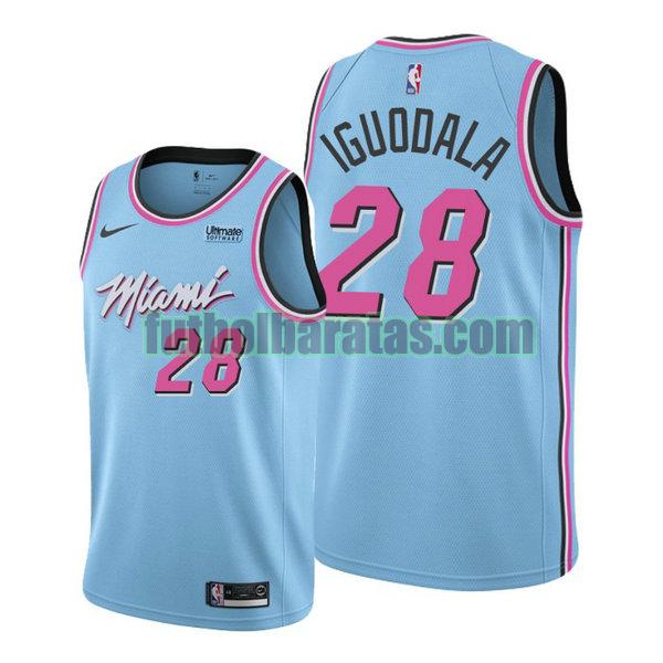 camiseta city edition 2020 andre iguodala 28 miami heat azul hombro