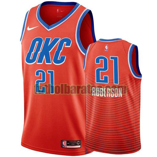 camiseta city edition 2020 andre roberson 21 oklahoma city thunder naranja hombro