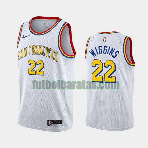 camiseta city edition 2020 andrew wiggins 22 golden state warriors blanco hombro