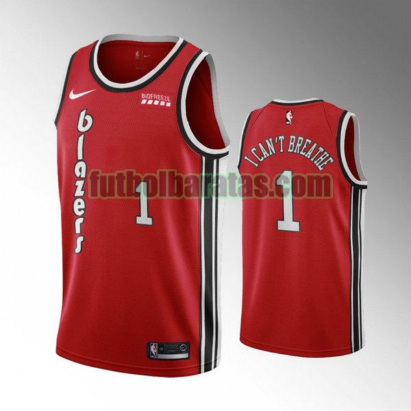 camiseta city edition 2020 anfernee simons 1 portland trail blazers rojo hombro