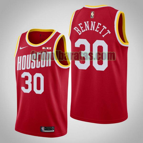 camiseta city edition 2020 anthony bennett 30 houston rockets rojo hombro