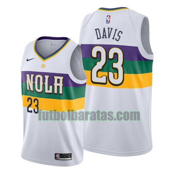 camiseta city edition 2020 anthony davis 23 new orleans pelicans blanco hombro